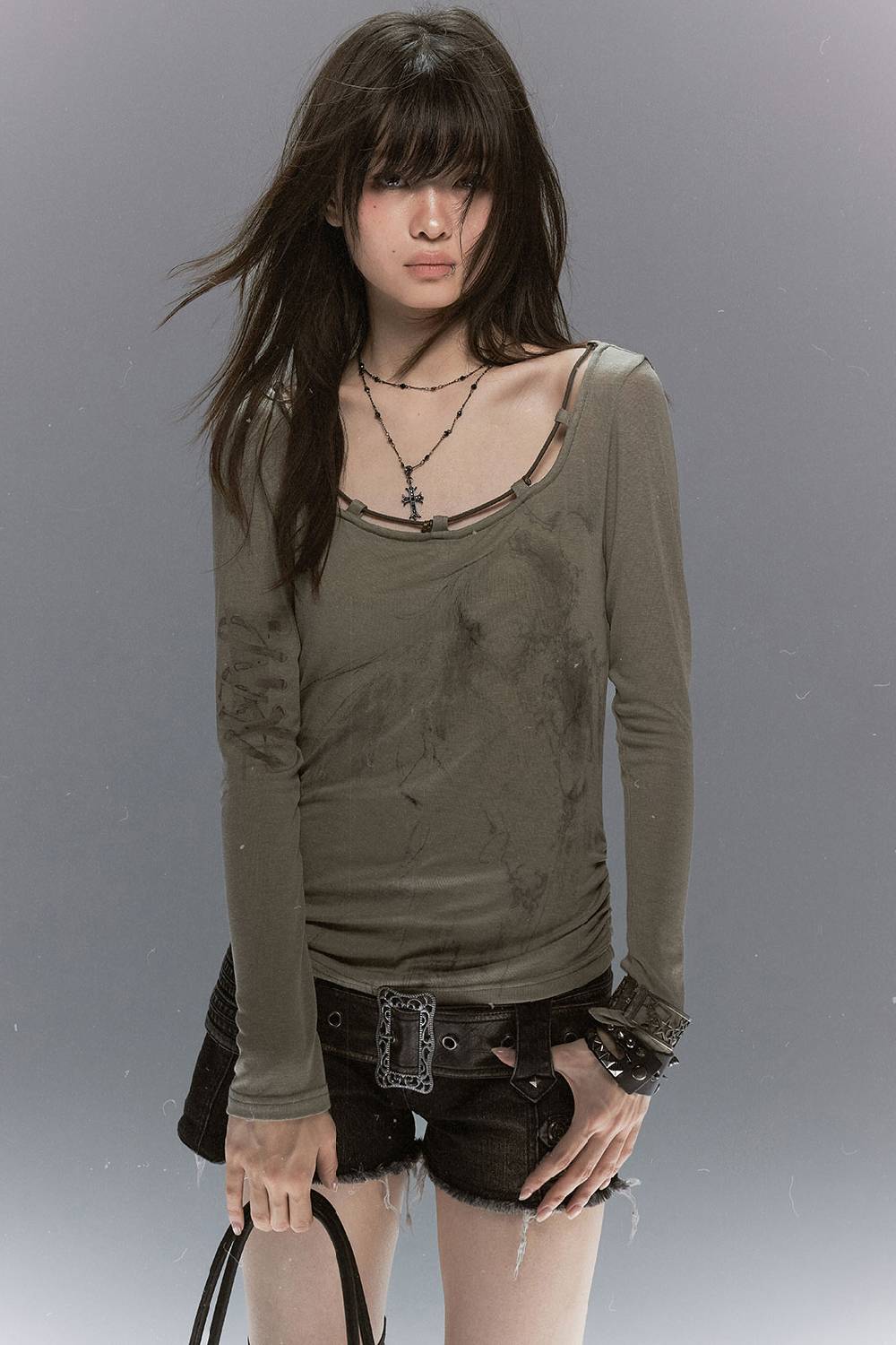 Lace Strap Graphic Top