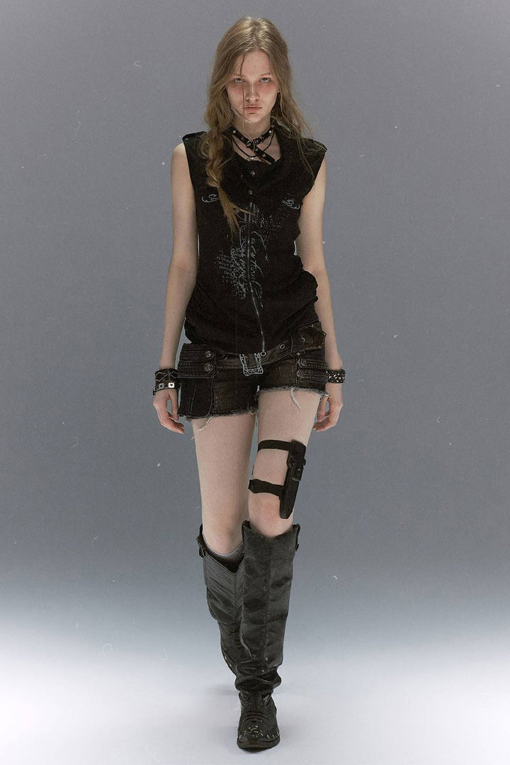 Foldover Collar Zip Tank