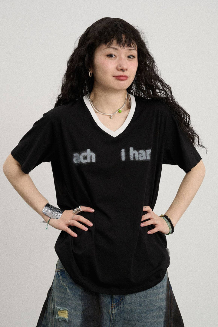 Faded Text V Tee