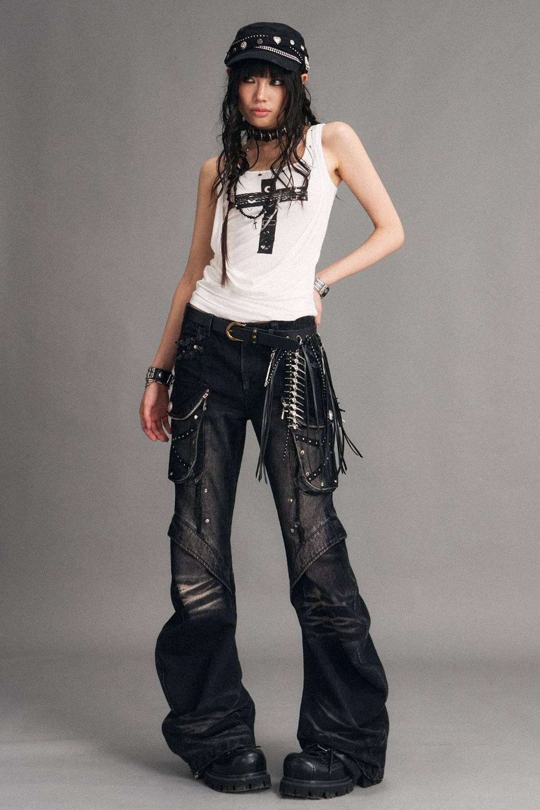 Bone Charm Fringe Belt