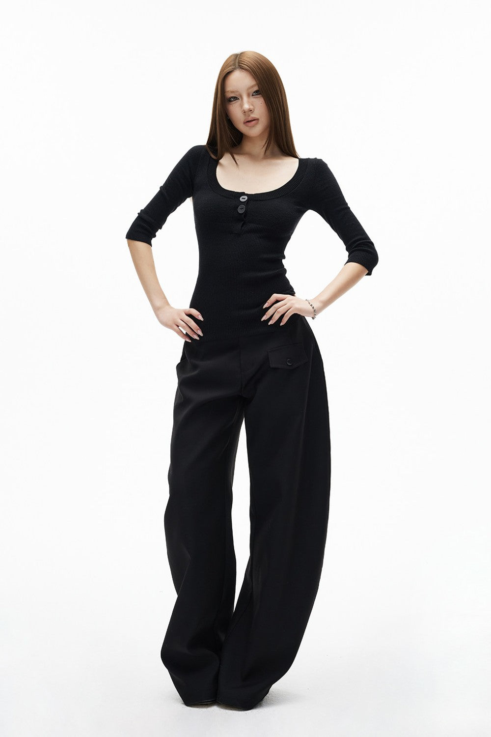 Kiki Ribbed Henley Top