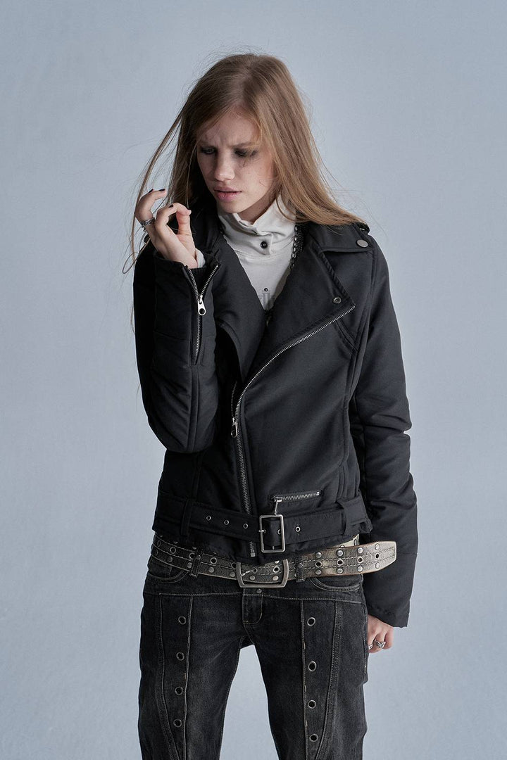 Buckle Detail Biker Jacket