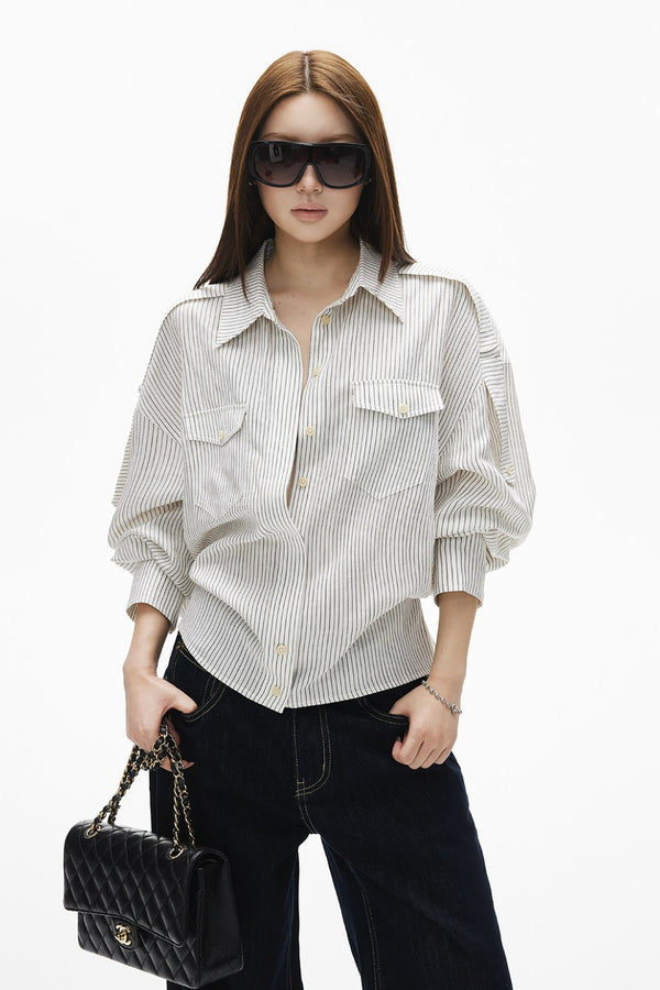 Anna Linen Stripe Blouse