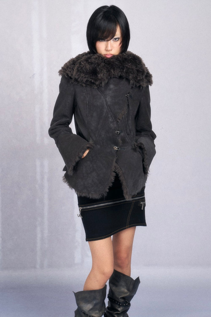 Luna Sculpted Shearling Coat