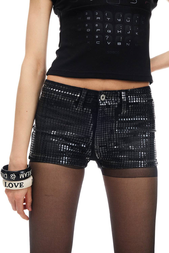 Low Rise Sequin Shorts