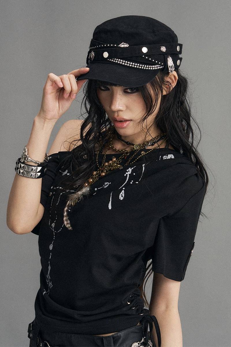 Rivet Detail Cadet Cap