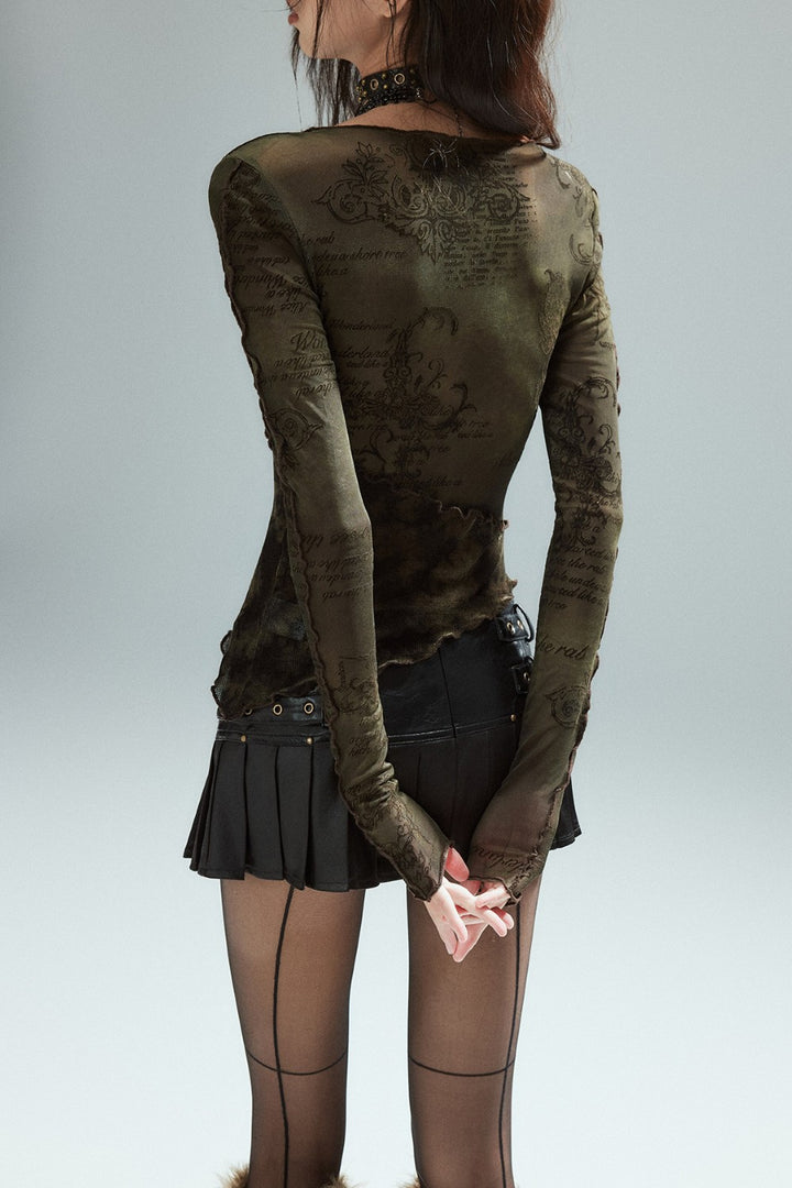 Elin Vintage Mesh Top