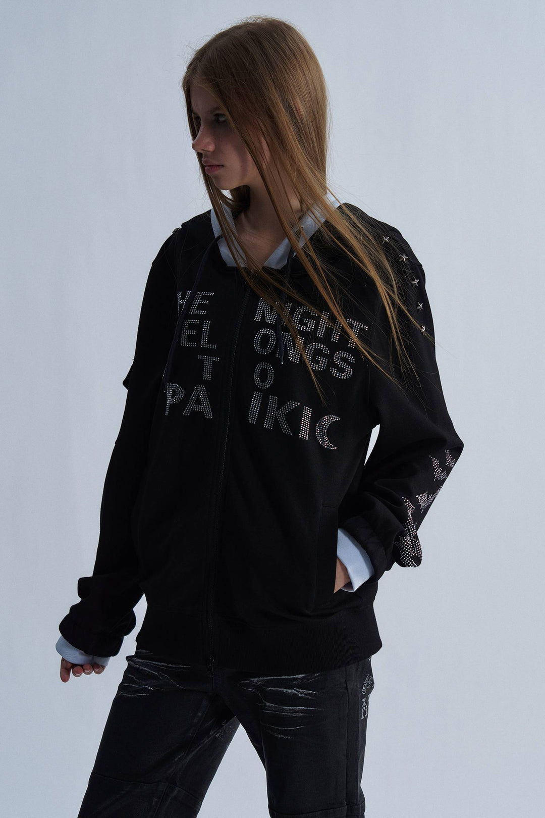Nightfall Rhinestone Zip Hoodie