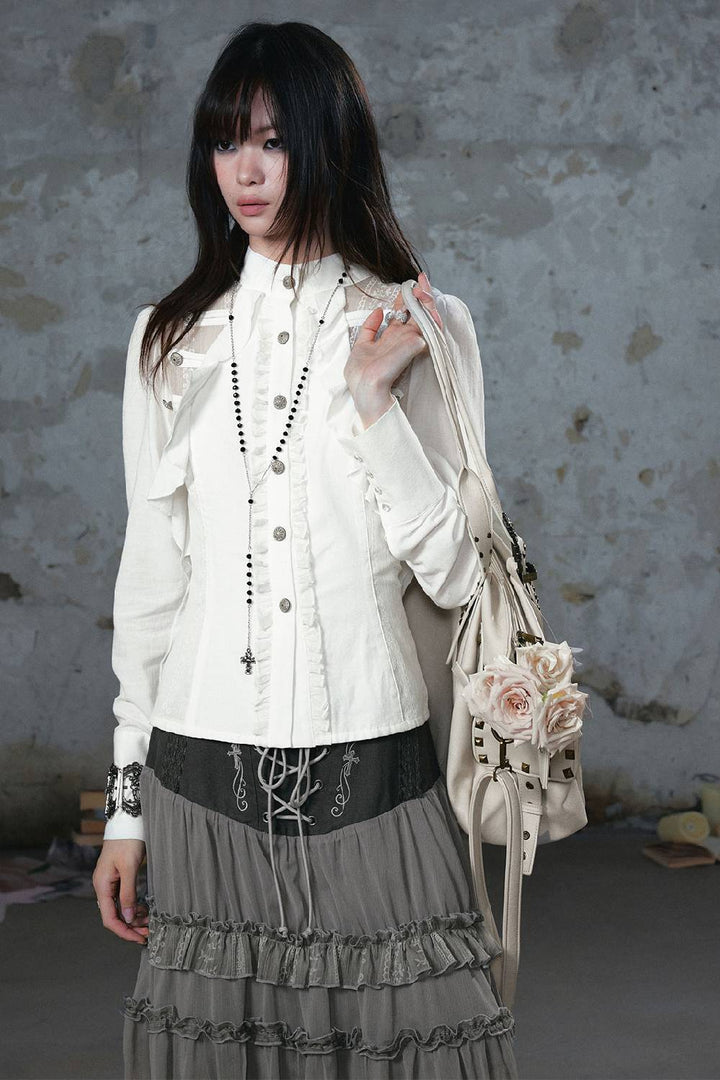 Lace Ruffle Blouse