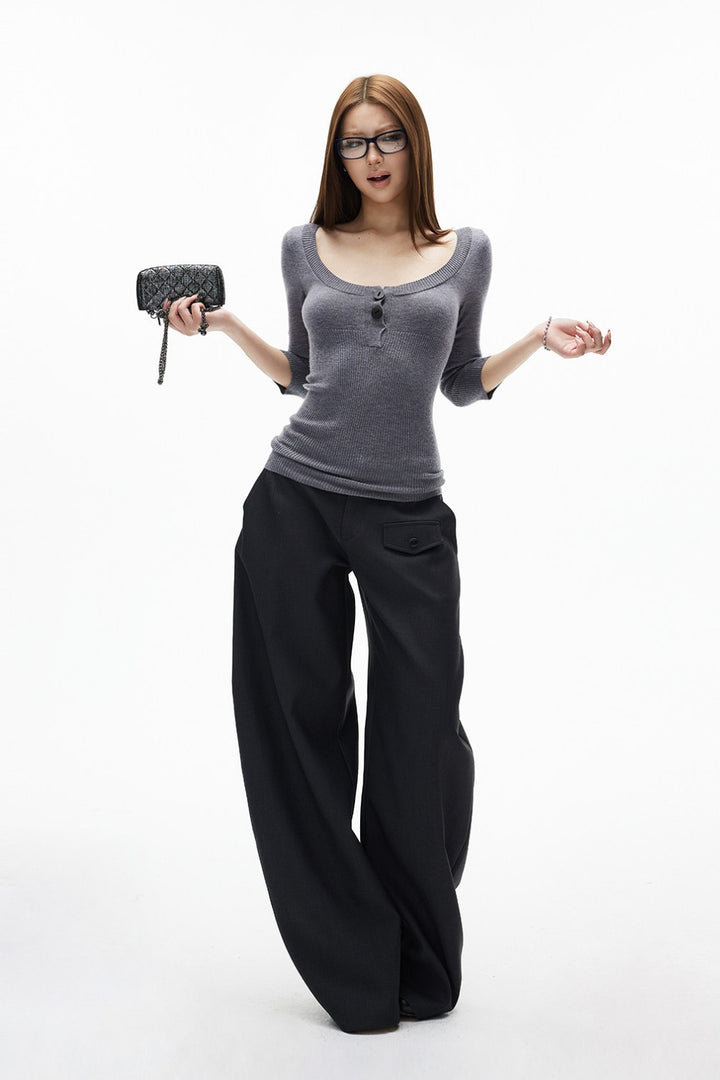 Kiki Ribbed Henley Top