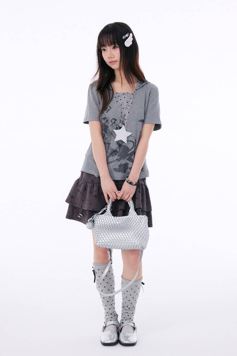 Layered Graphic Hood Top
