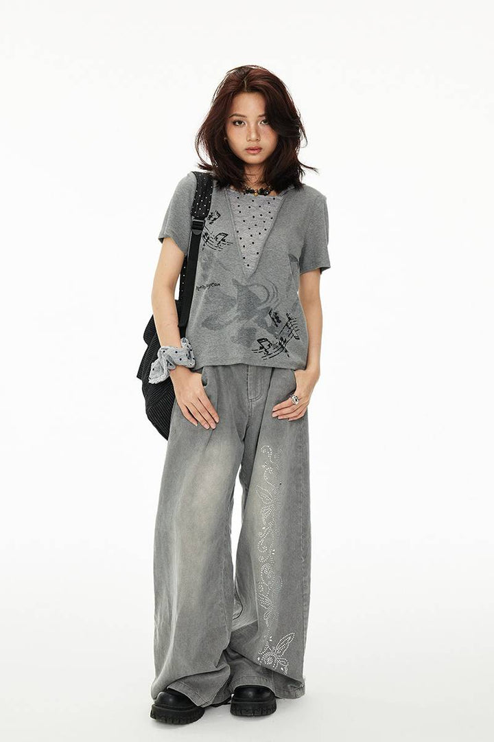 Layered Graphic Hood Top