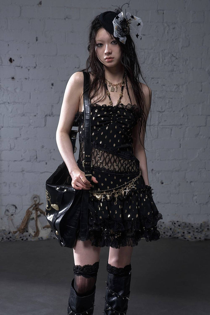 Ruffle Mesh Dress