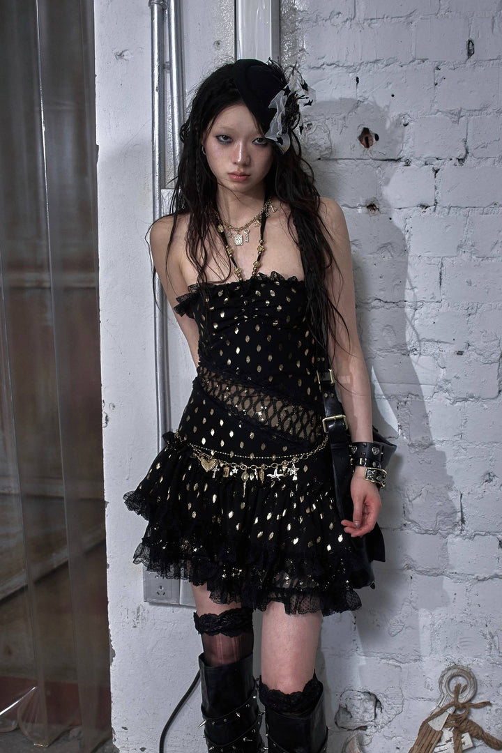 Ruffle Mesh Dress