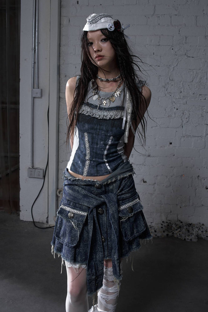 Raw Denim Skirt