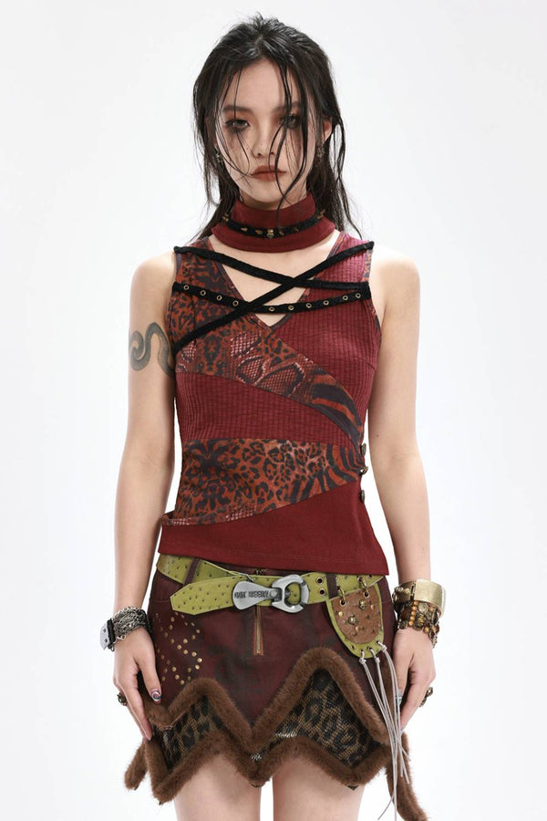 Mixed Strap Top
