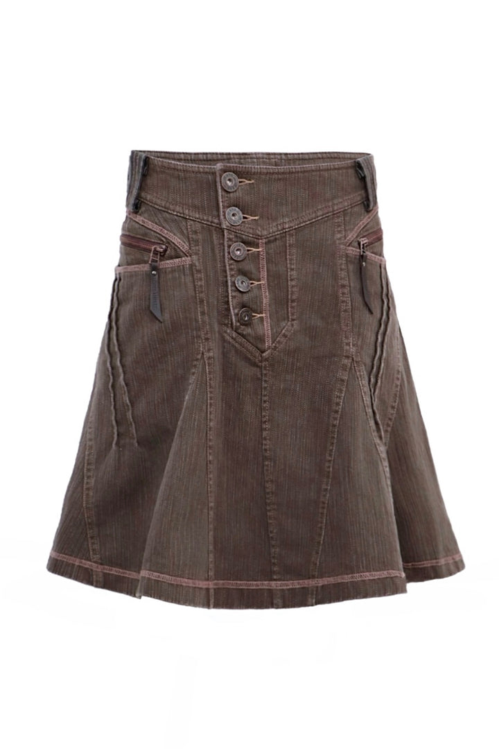 Vintage Pleated Flare Skirt