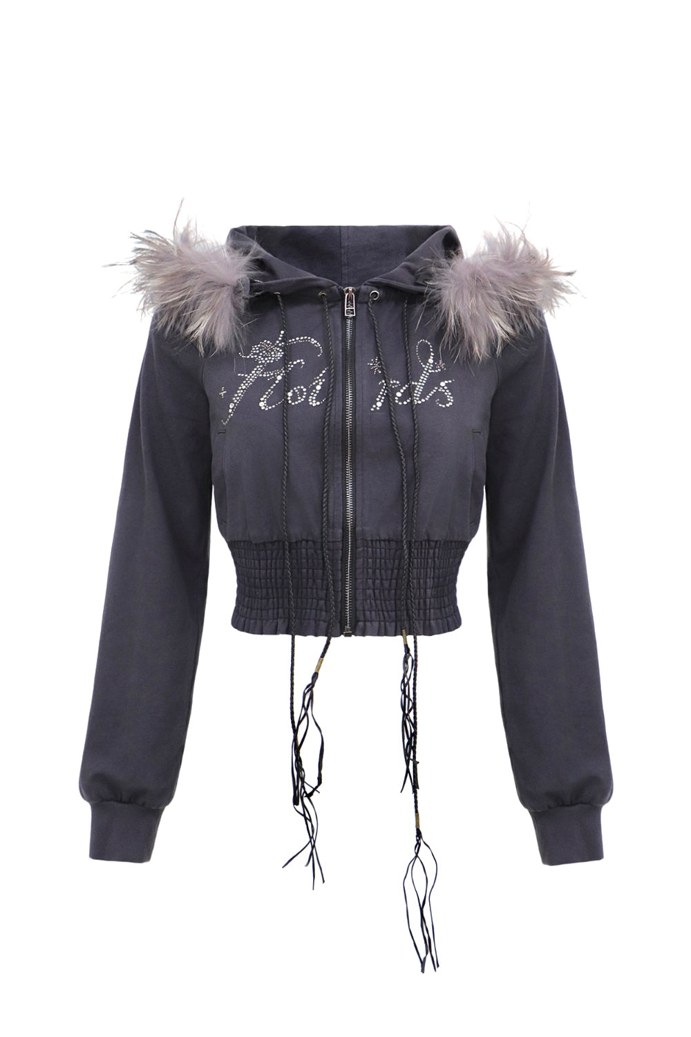 Crystal Fur-Trimmed Jacket