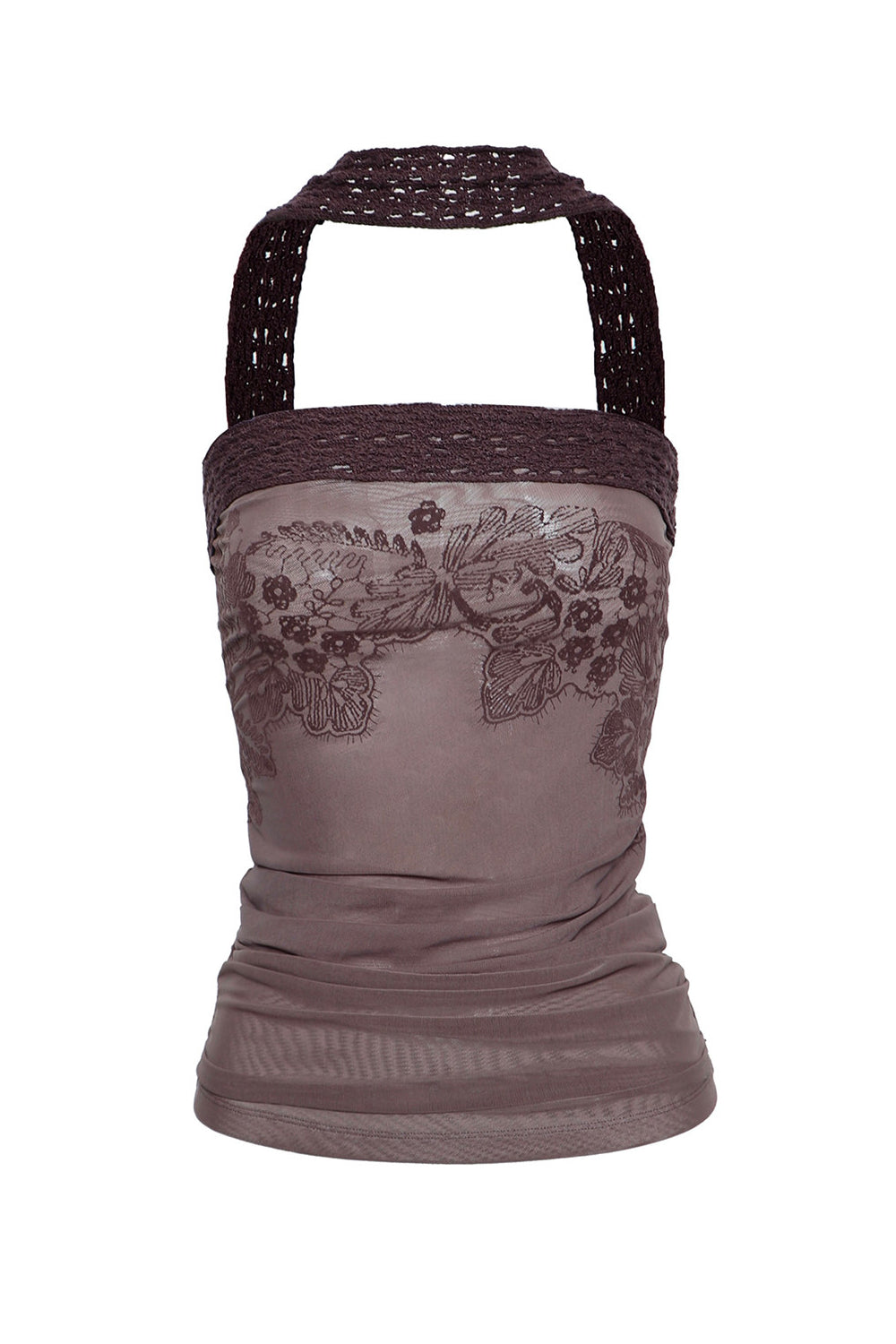 Crochet Trim Mesh Top