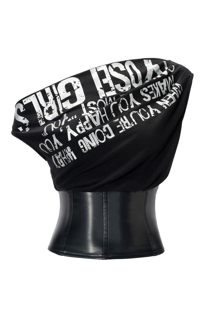 Silver Script Corset Top