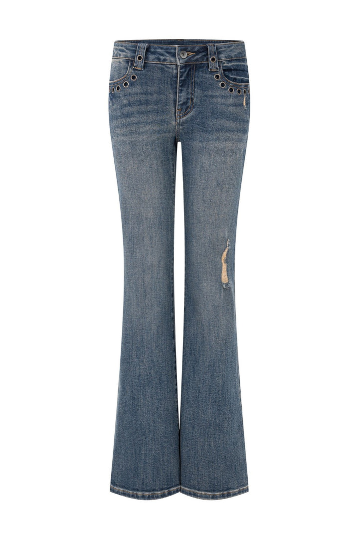 Noa Eyelet Bootcut Jeans