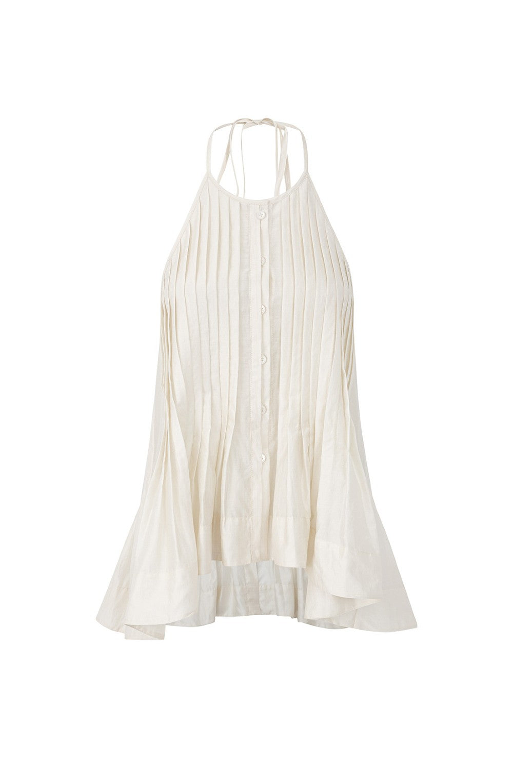 Pleated Chiffon Halter Top