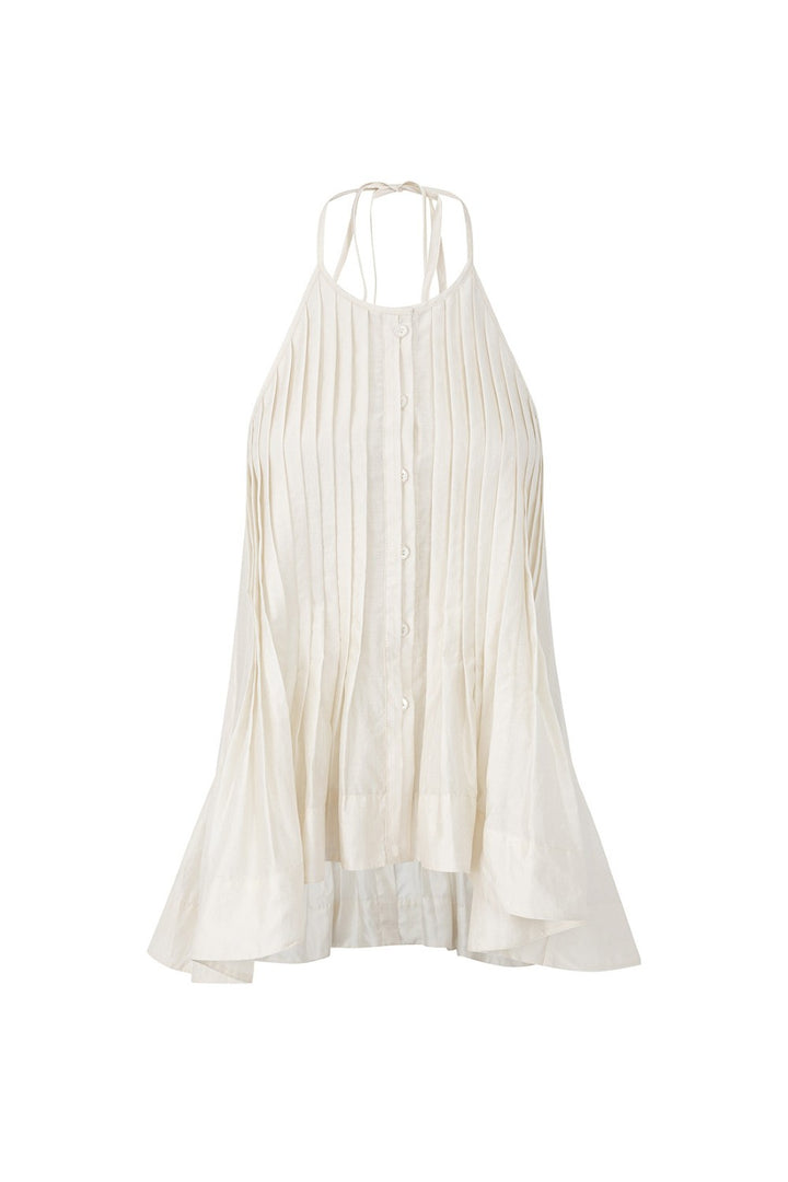 Pleated Chiffon Halter Top
