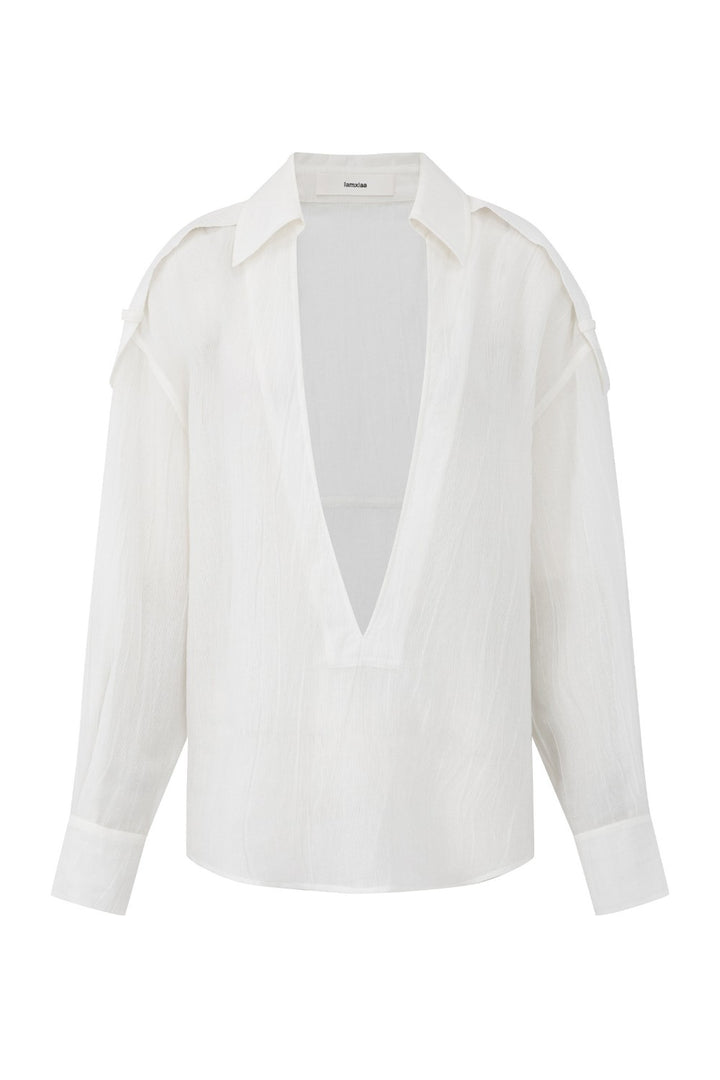 Elise White Tide Blouse