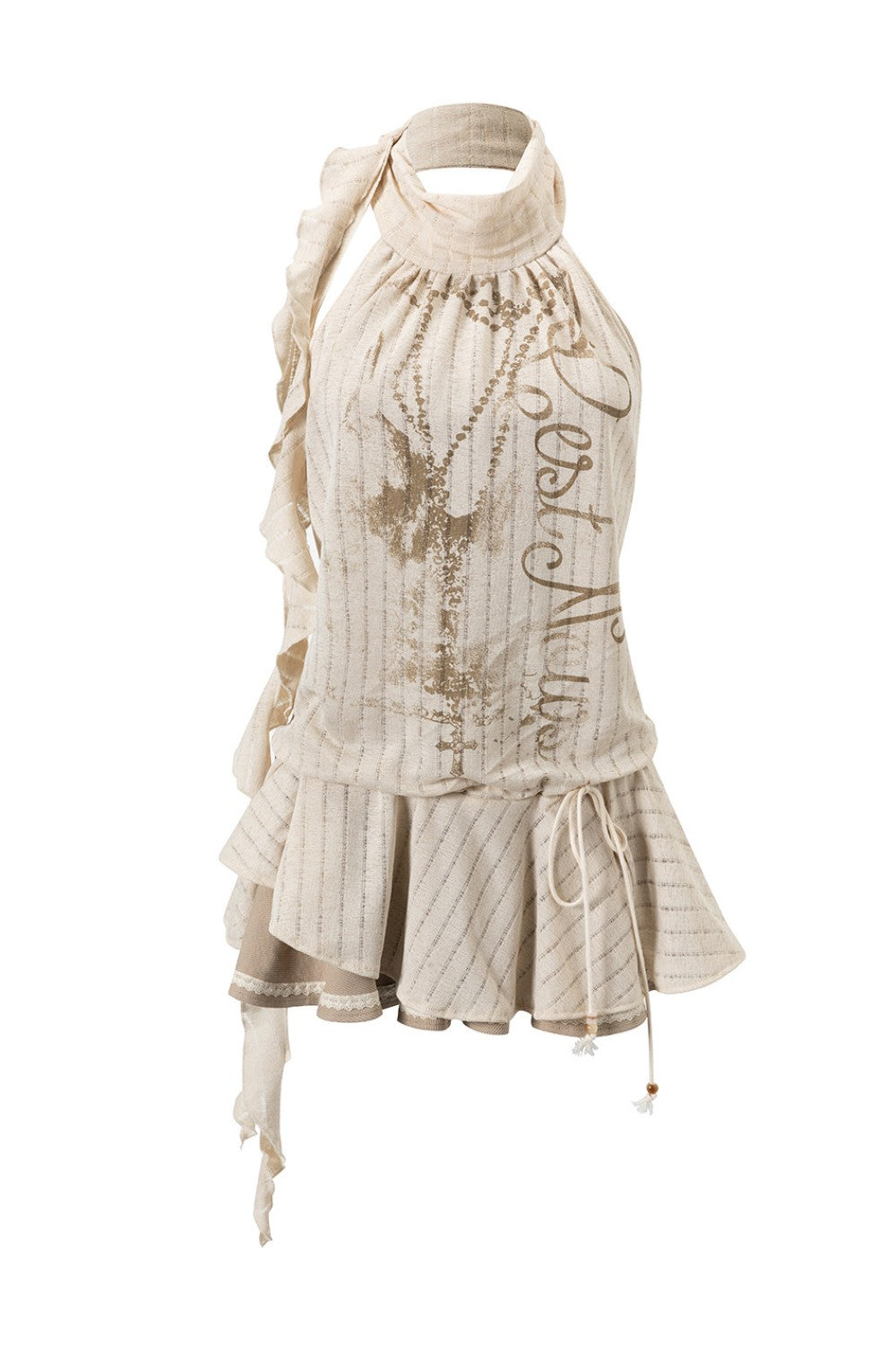 Vintage Peplum Striped Dress