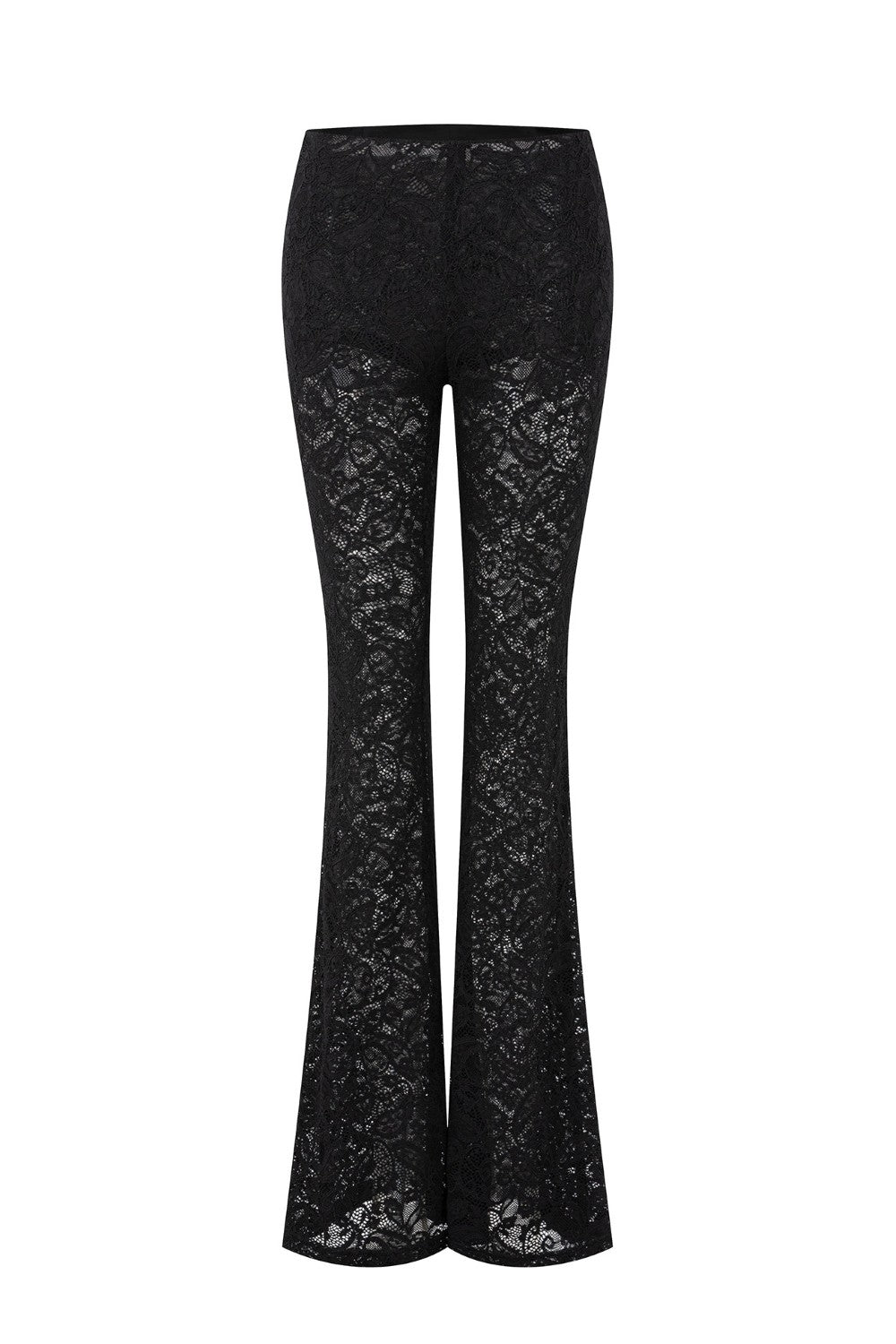 Sheer Lace Flare Pants