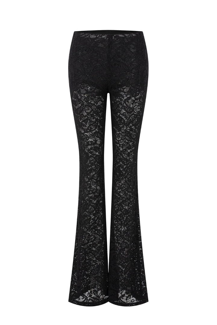 Sheer Lace Flare Pants