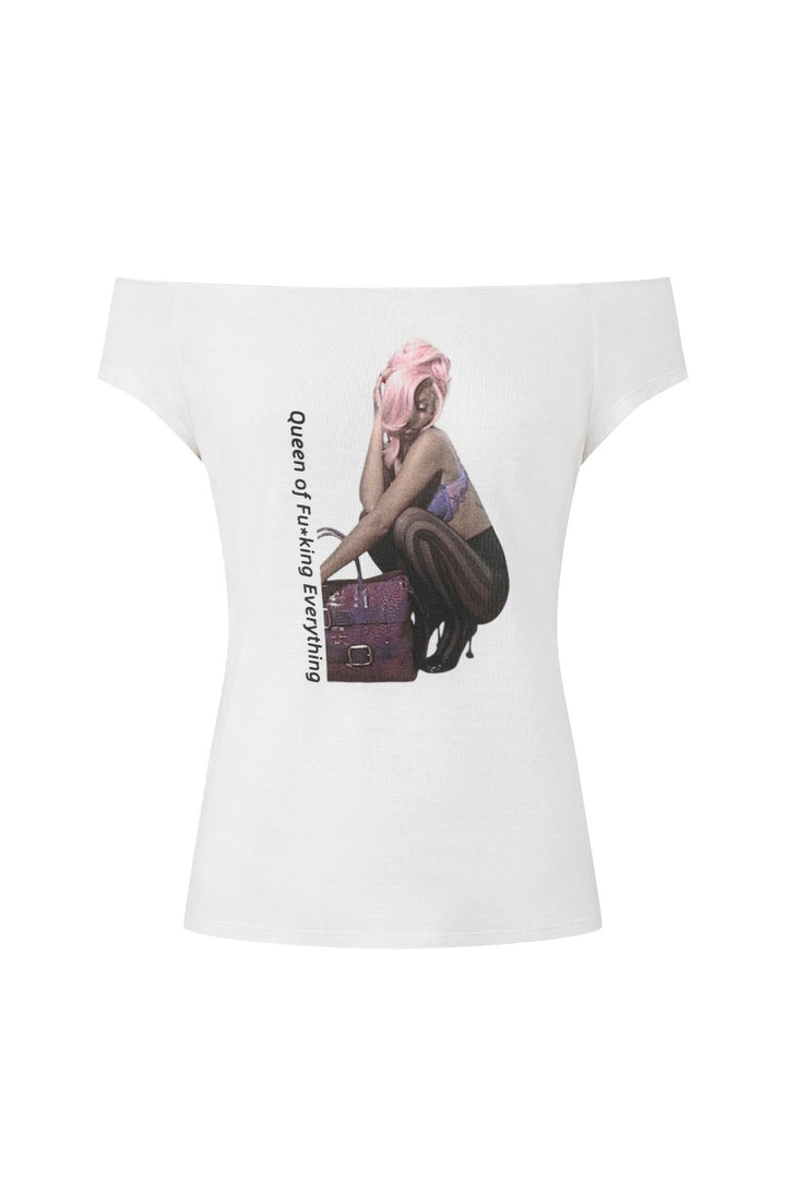 Retro Off-Shoulder Baby Tee