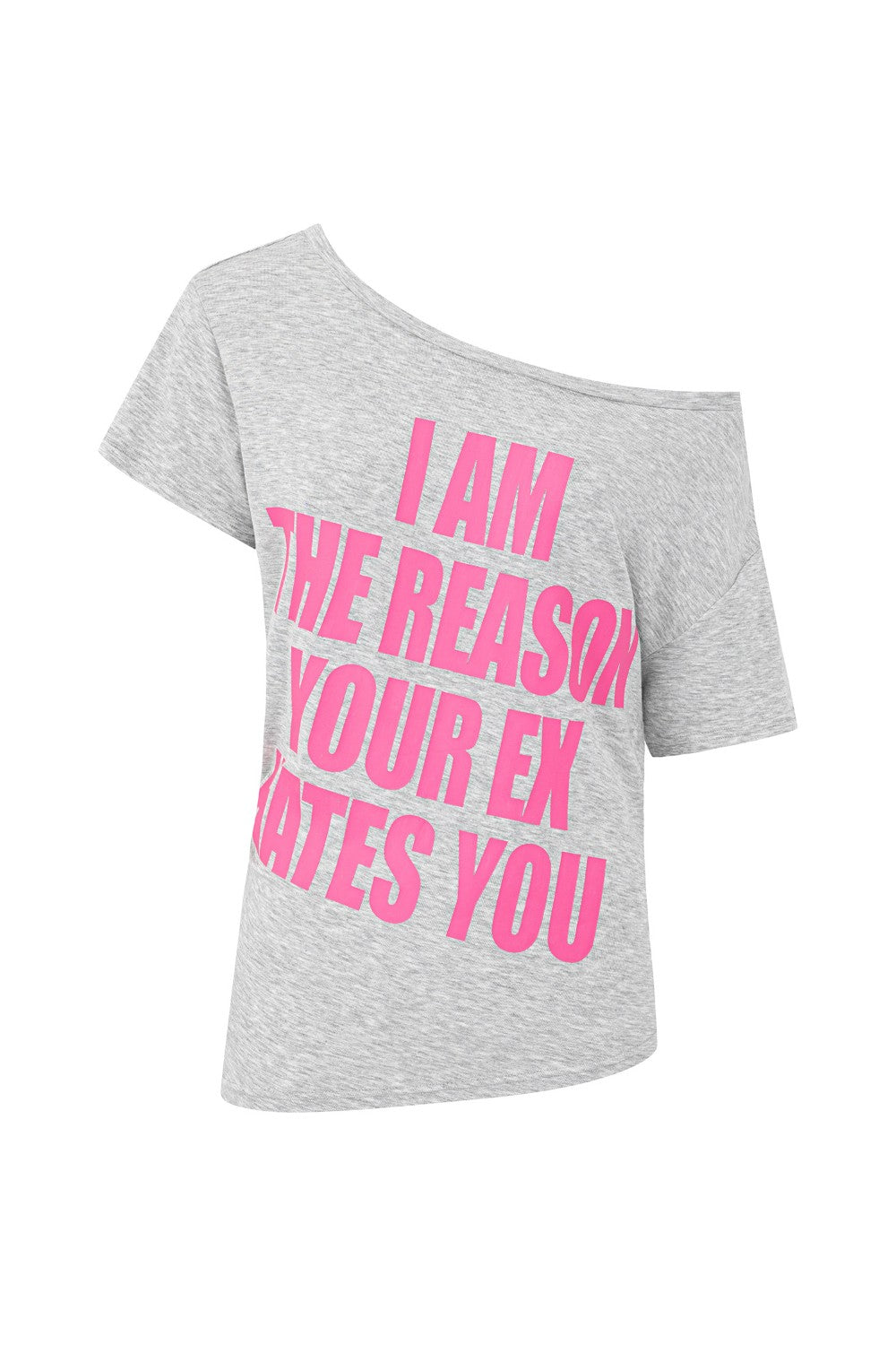 Off-Shoulder Graphic Statement Shirt