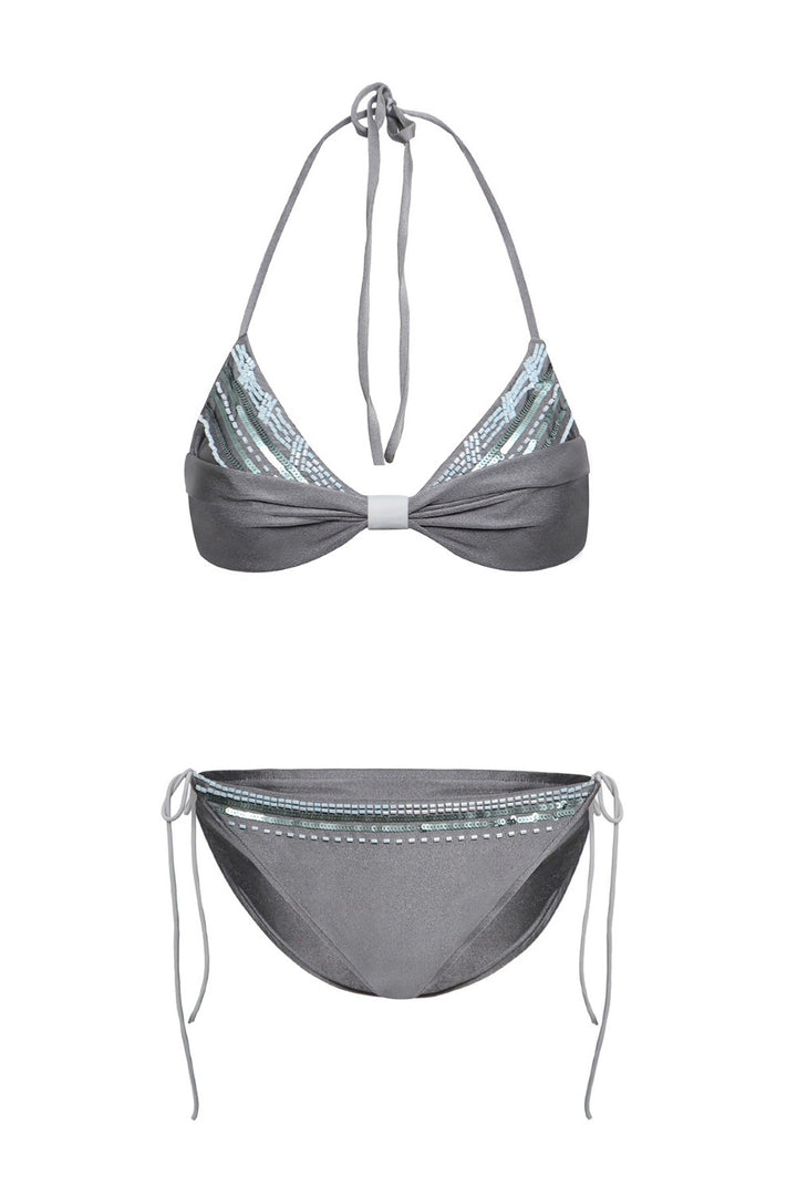 Metallic Sequin Bikini Set