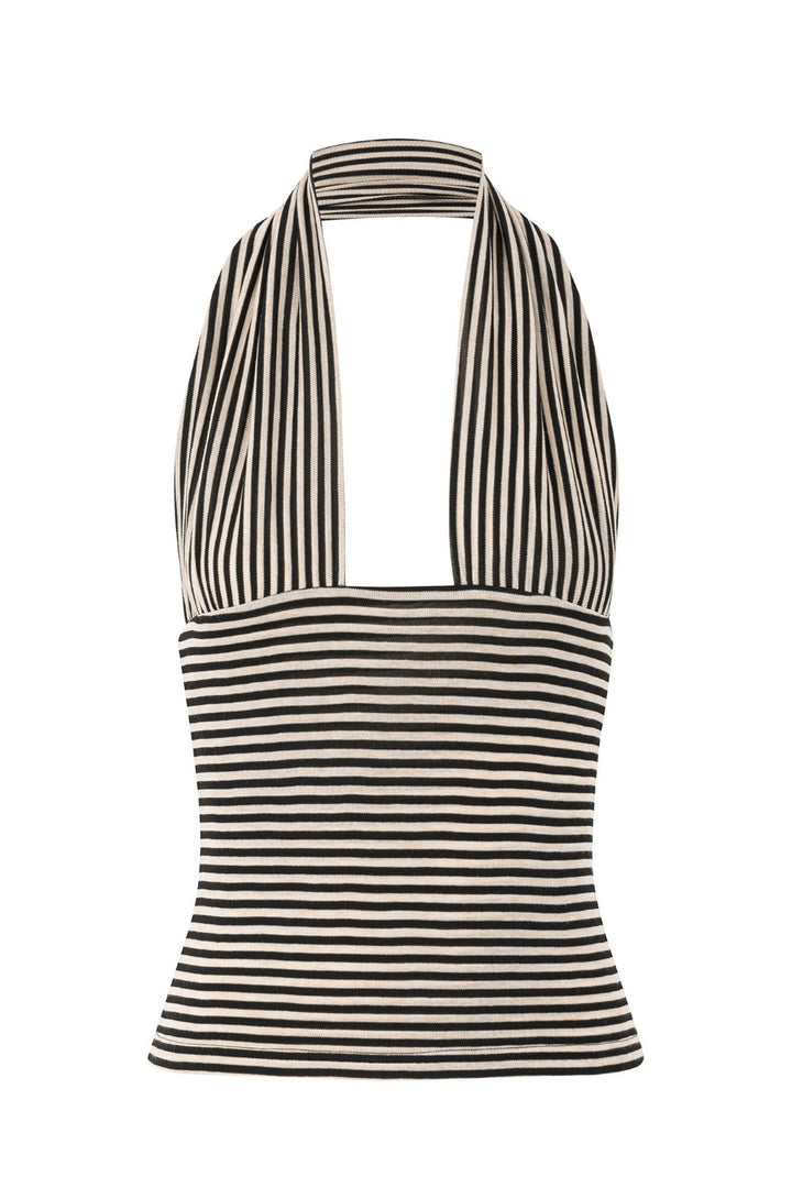Aria Halter Stripe Top