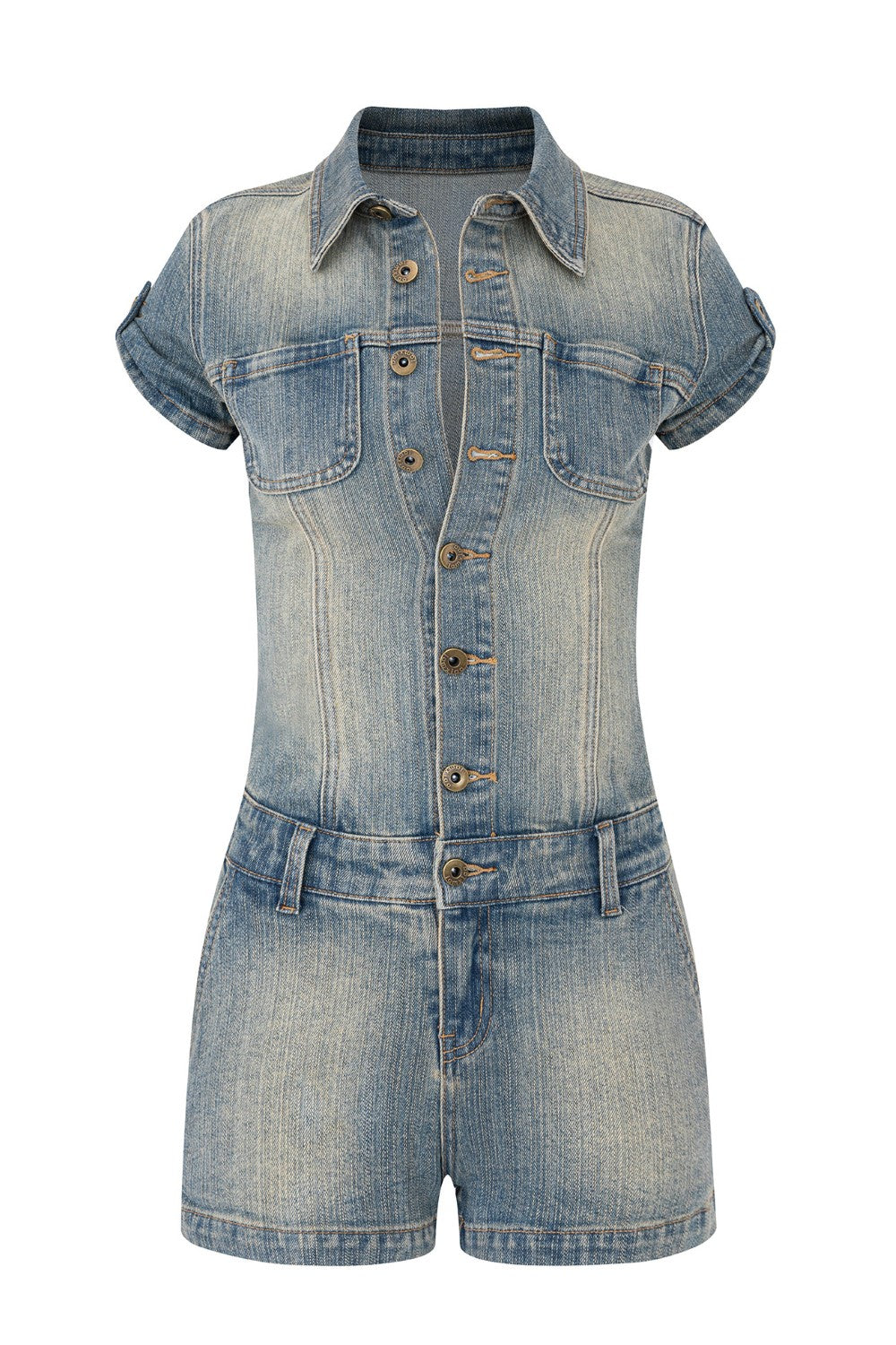 Vintage Faded Denim Bodysuit