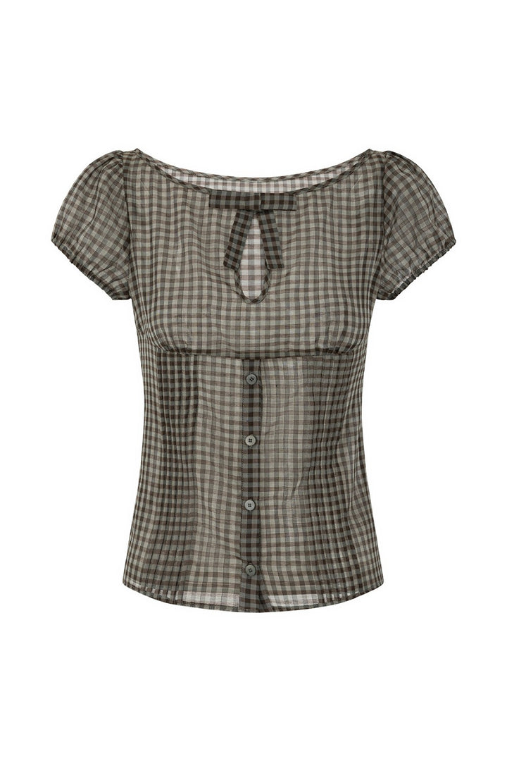 Mila Sheer Plaid Blouse