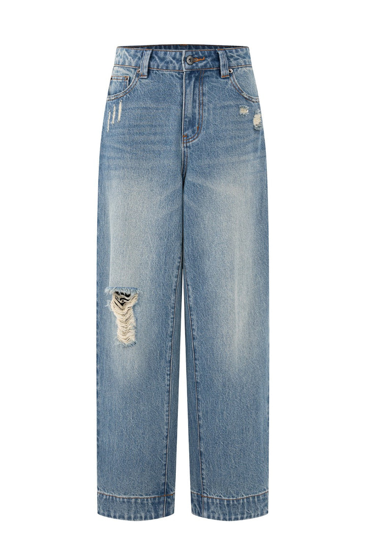Nineties Fade Ripped Jeans