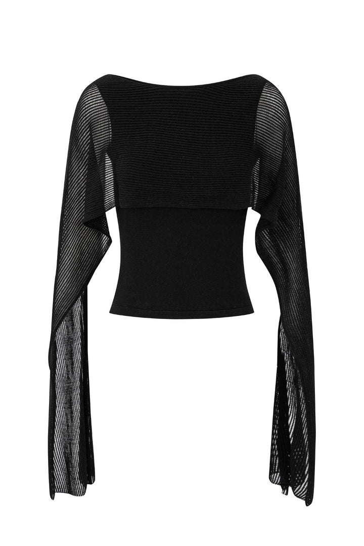Layered Sheer Scarf Top