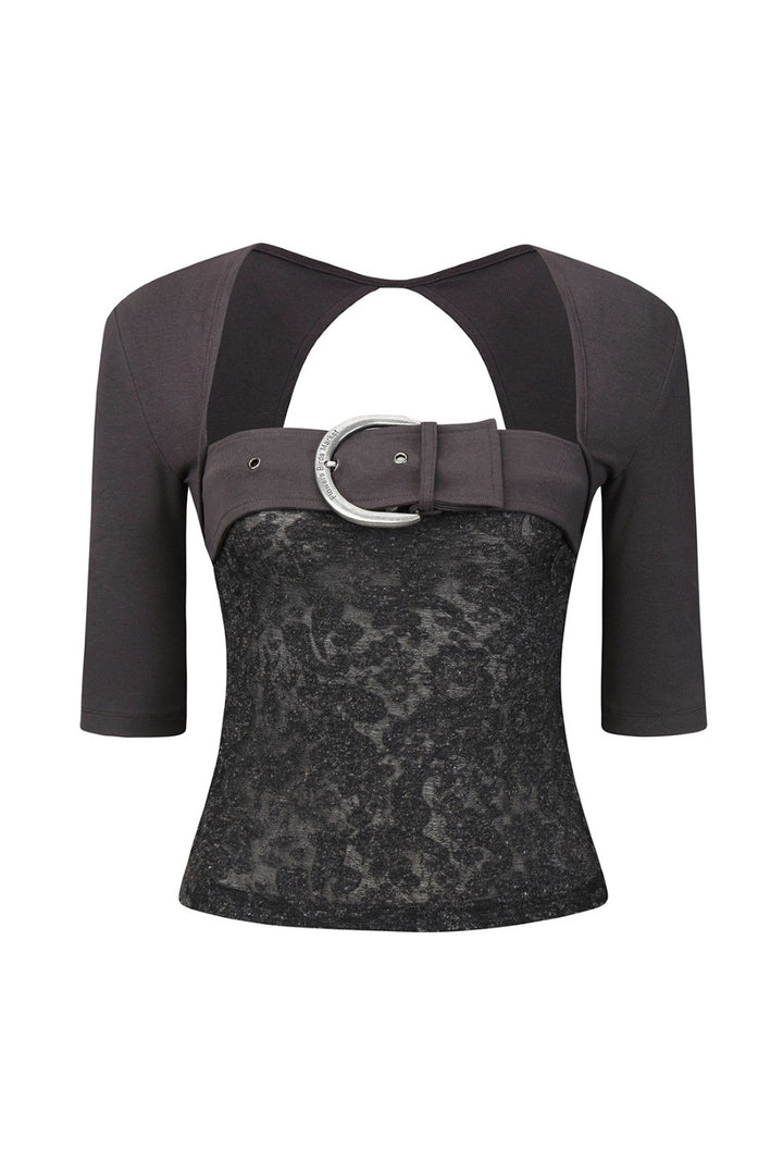 Romance Buckle Lace Top