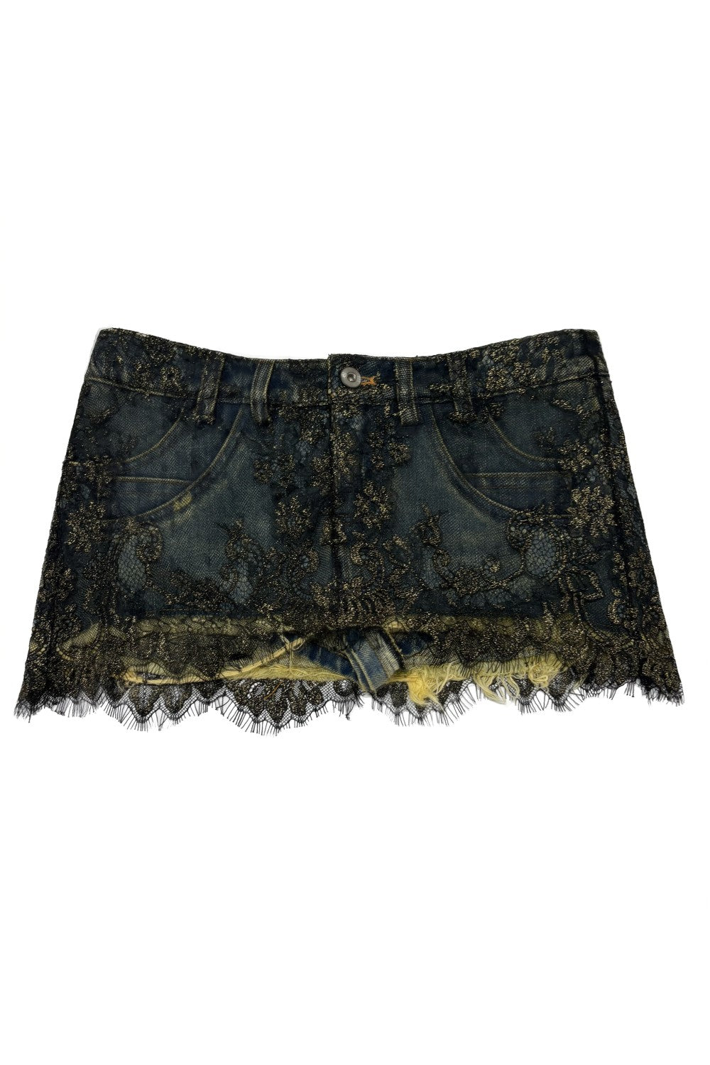 Vintage Lace Overlay Mini Skirt