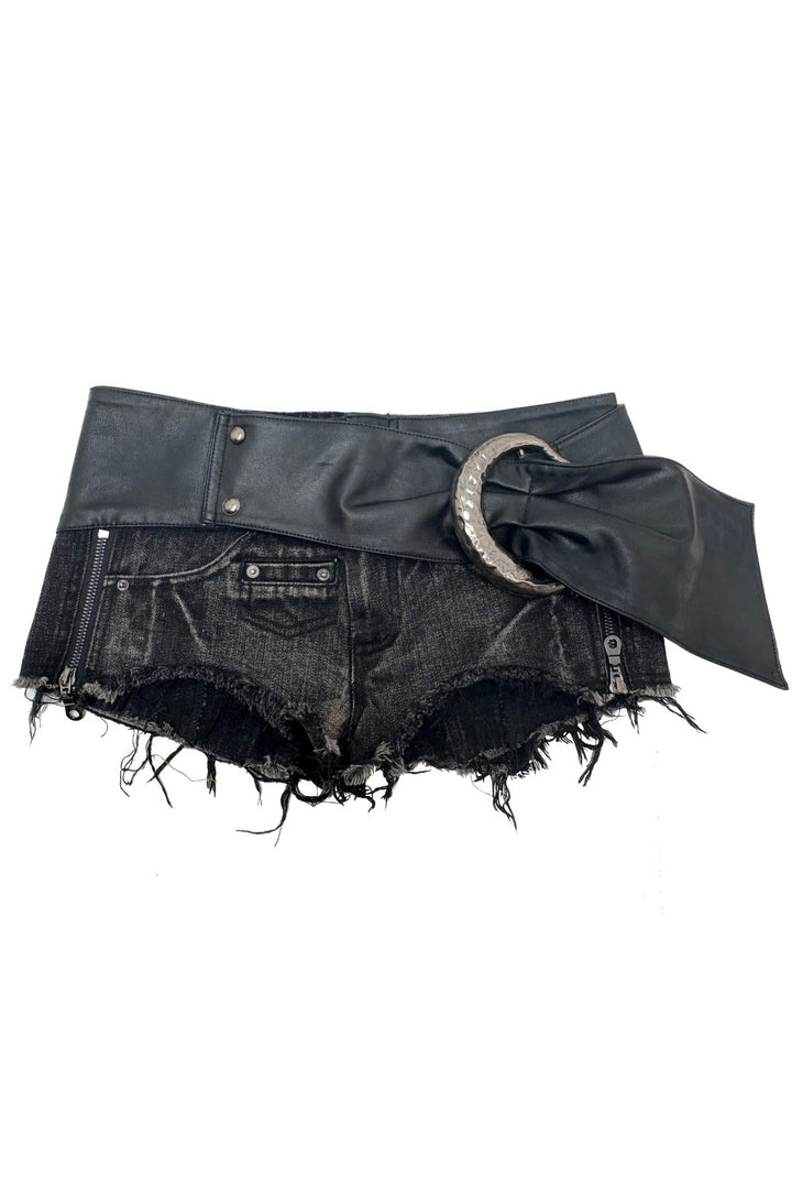 Sloane Buckle Denim Shorts