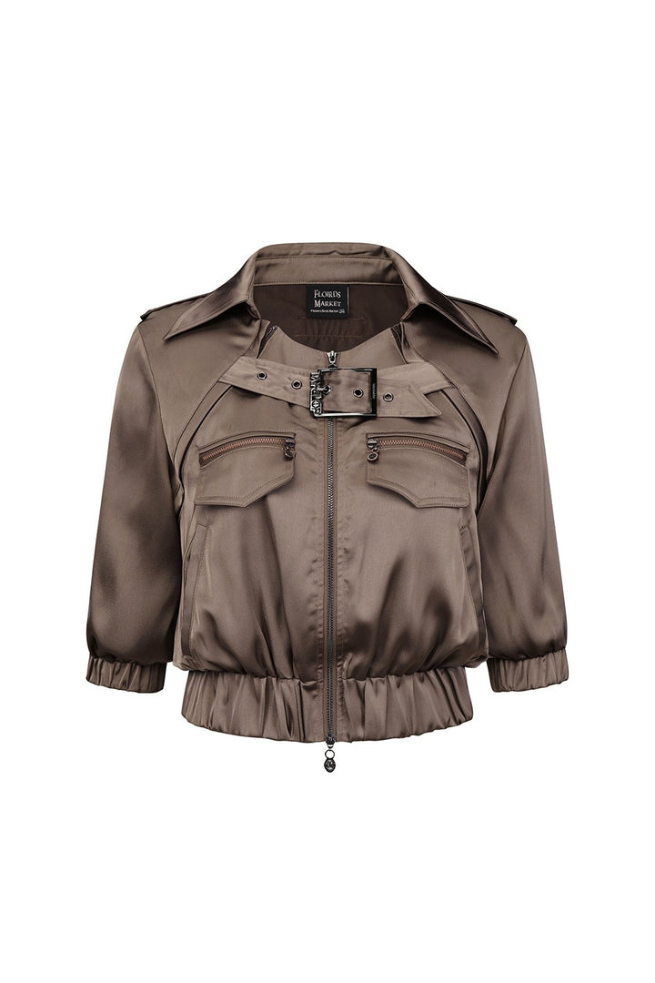 Bronze Satin Convertible Jacket
