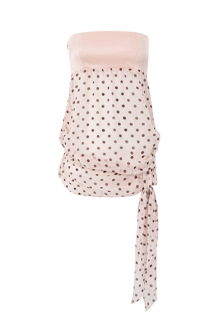 Mina Polka Mesh Tube Top