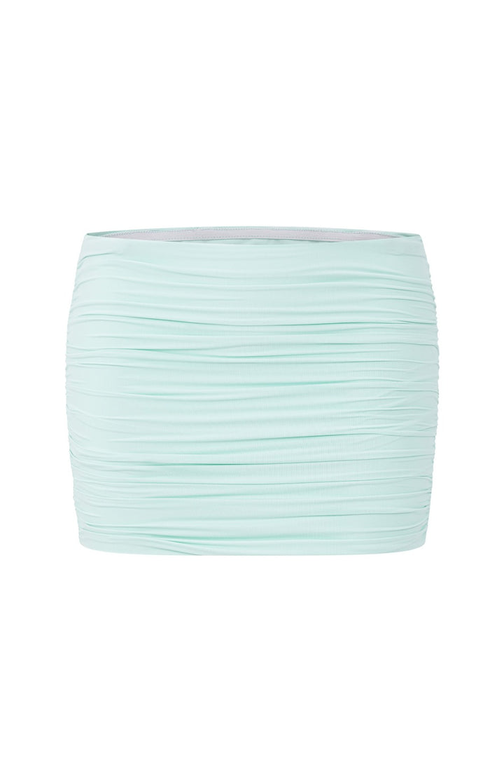 Mint Ruched Mini Skirt