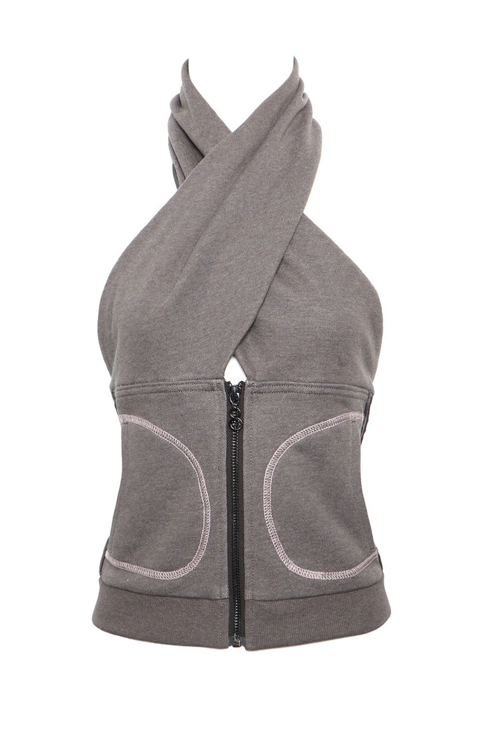 Blair Cross Halter Zip-Up Top