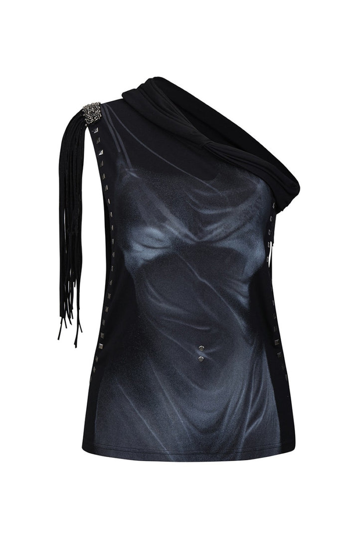 Fringe Asymmetric Body Top