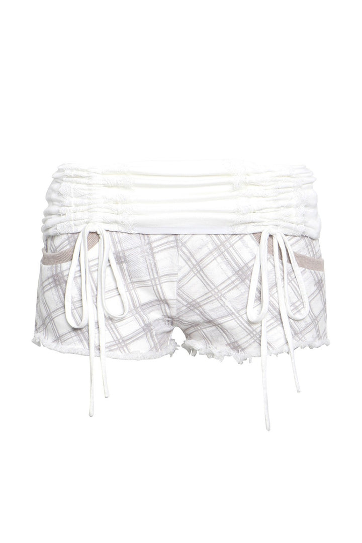 Avery Plaid Ruched Shorts