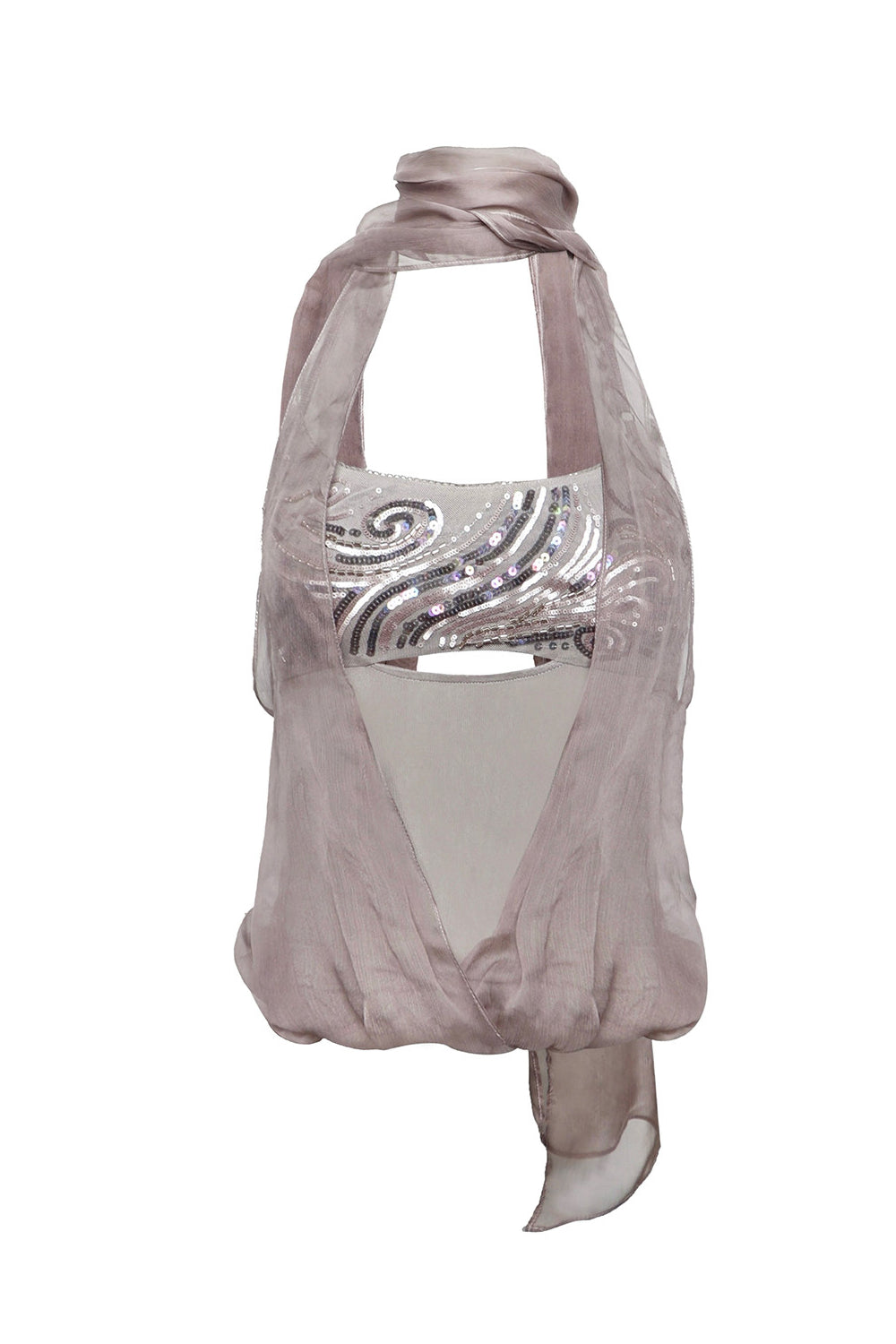 Rose Silk Scarf Halter Top