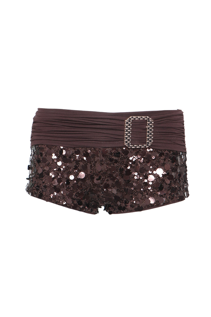 Sequin Ruched Party Shorts